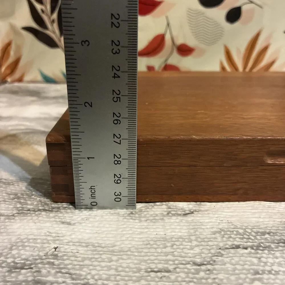 Cutco Knife Storage Box Wooden Dovetail Velvet Lined 8 Knife Slots